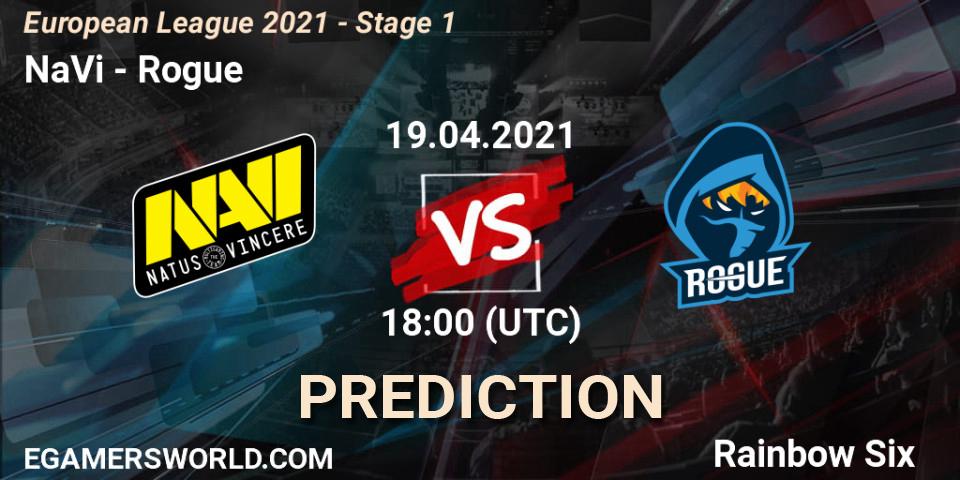 NaVi vs Rogue: Match Prediction. 19.04.2021 at 19:45, Rainbow Six, European League 2021 - Stage 1