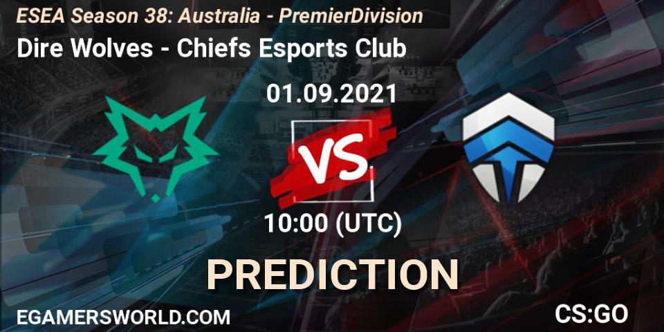 ex-Dire Wolves vs Chiefs Esports Club: Match Prediction. 01.09.21, CS2 (CS:GO), ESEA Season 38: Australia - Premier Division