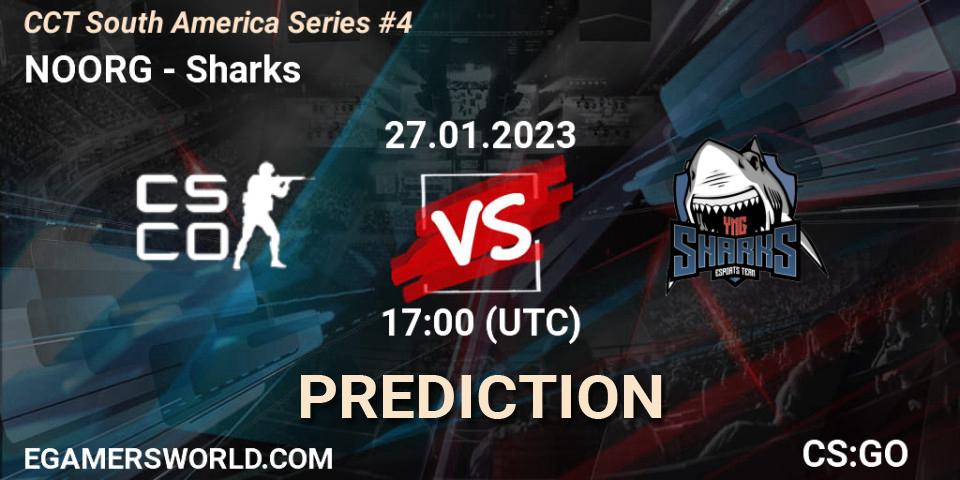 NOORG vs Sharks: Match Prediction. 27.01.2023 at 17:50, Counter-Strike (CS2), CCT South America Series #4