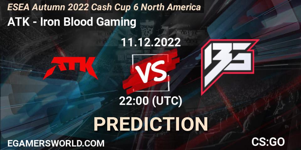 ATK vs Iron Blood Gaming: Match Prediction. 11.12.2022 at 22:00, Counter-Strike (CS2), ESEA Cash Cup: North America - Autumn 2022 #6