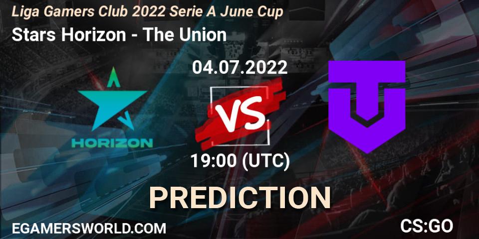 Stars Horizon vs The Union: Match Prediction. 04.07.2022 at 19:00, Counter-Strike (CS2), Liga Gamers Club 2022 Serie A June Cup