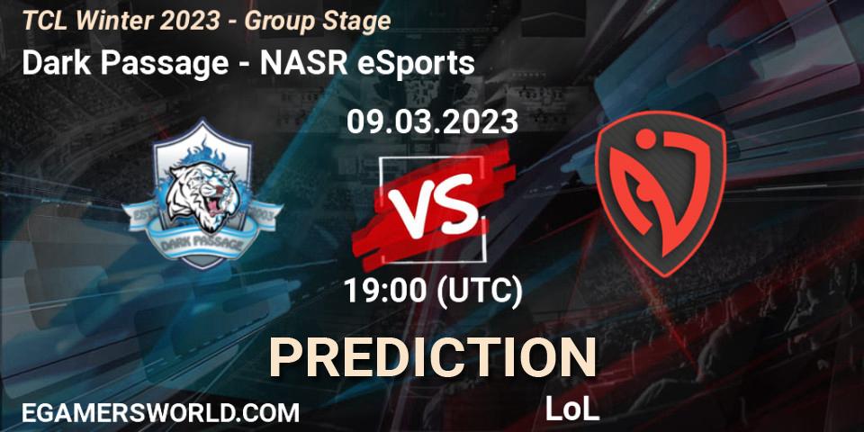 Dark Passage vs NASR eSports: Match Prediction. 16.03.2023 at 19:00, LoL, TCL Winter 2023 - Group Stage