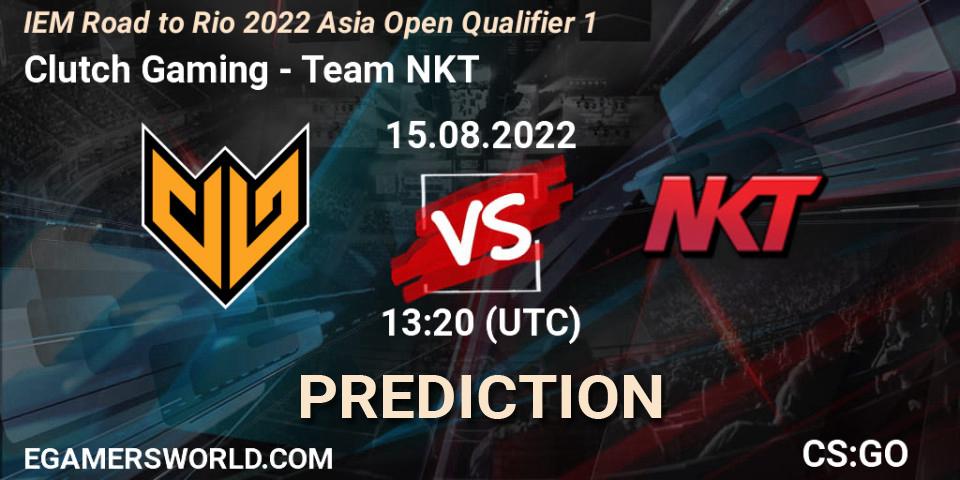 Clutch Gaming vs Team NKT: Match Prediction. 15.08.2022 at 13:20, Counter-Strike (CS2), IEM Road to Rio 2022 Asia Open Qualifier 1