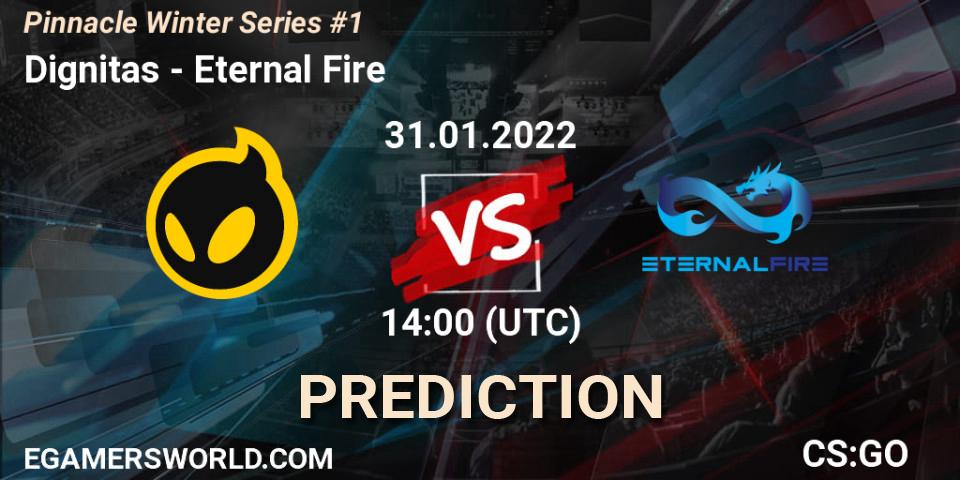 Dignitas vs Eternal Fire: Match Prediction. 31.01.2022 at 14:00, Counter-Strike (CS2), Pinnacle Winter Series #1