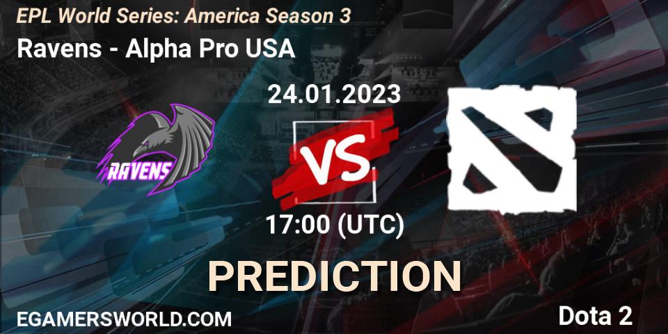 Ravens vs ALPHA: Match Prediction. 24.01.2023 at 17:05, Dota 2, EPL World Series: America Season 3