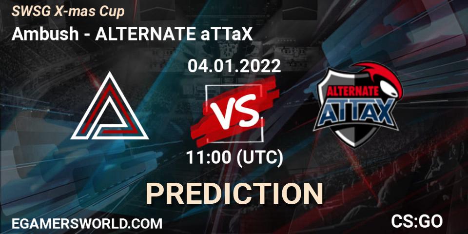 Ambush vs ALTERNATE aTTaX: Match Prediction. 04.01.2022 at 11:00, Counter-Strike (CS2), SWSG X-mas Cup