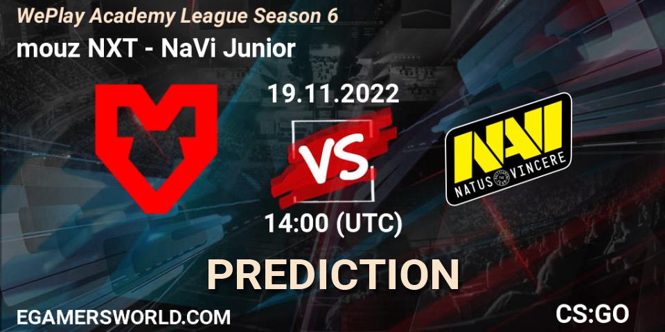 mouz NXT vs NaVi Junior: Match Prediction. 19.11.2022 at 14:00, Counter-Strike (CS2), WePlay Academy League Season 6