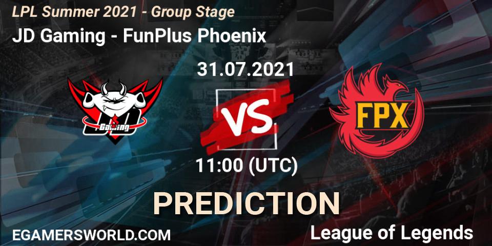 JD Gaming vs FunPlus Phoenix: Match Prediction. 31.07.21, LoL, LPL Summer 2021 - Group Stage