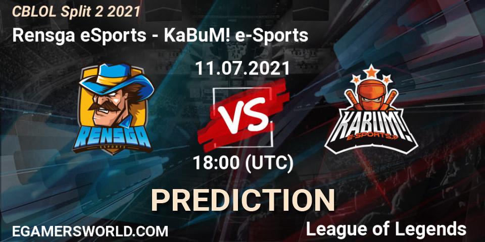 Rensga eSports vs KaBuM! e-Sports: Match Prediction. 15.07.2021 at 22:00, LoL, CBLOL Split 2 2021