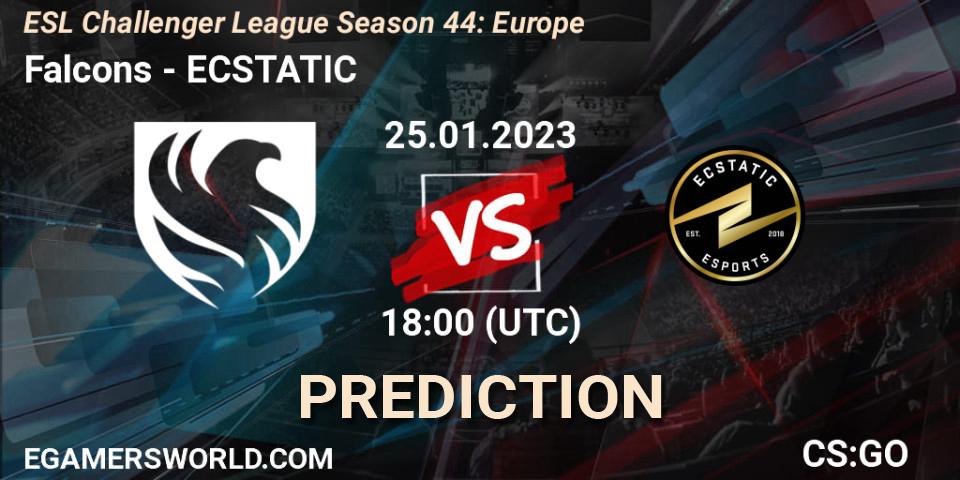 Falcons vs ECSTATIC: Match Prediction. 25.01.2023 at 18:00, Counter-Strike (CS2), ESL Challenger League Season 44: Europe