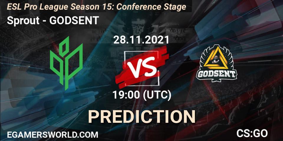 Sprout vs GODSENT: Match Prediction. 28.11.2021 at 19:00, Counter-Strike (CS2), ESL Pro League Season 15: Conference Stage