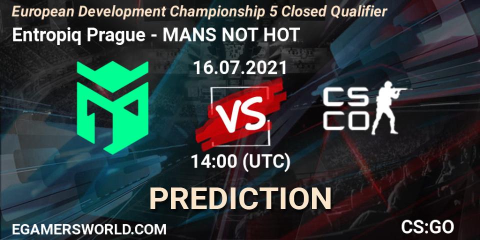 Entropiq Prague vs MANS NOT HOT: Match Prediction. 16.07.2021 at 14:00, Counter-Strike (CS2), European Development Championship 5 Closed Qualifier