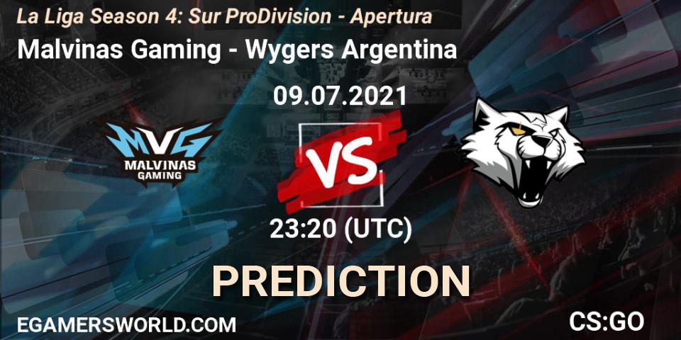 Malvinas Gaming vs Wygers Argentina: Match Prediction. 09.07.2021 at 23:20, Counter-Strike (CS2), La Liga Season 4: Sur Pro Division - Apertura