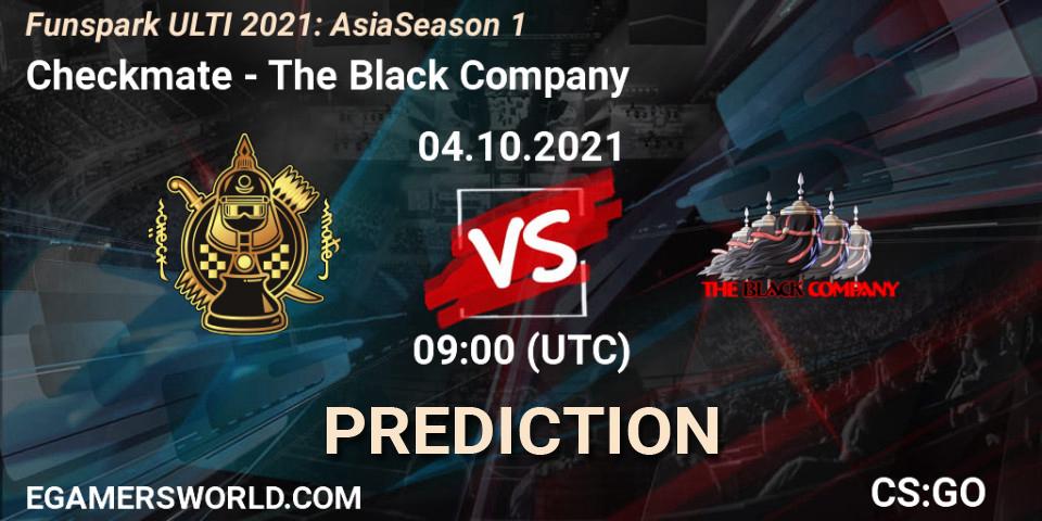 Checkmate vs The Black Company: Match Prediction. 12.10.2021 at 09:00, Counter-Strike (CS2), Funspark ULTI 2021: Asia Season 1