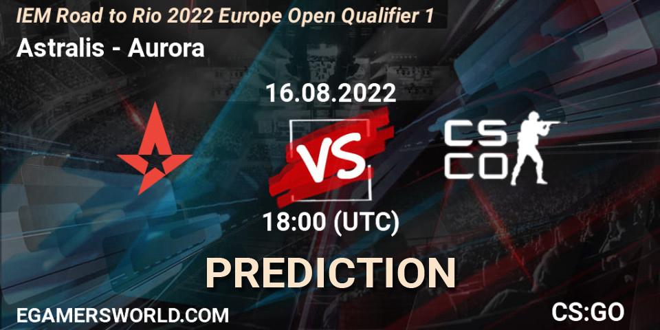 Astralis vs Aurora: Match Prediction. 16.08.2022 at 18:00, Counter-Strike (CS2), IEM Road to Rio 2022 Europe Open Qualifier 1
