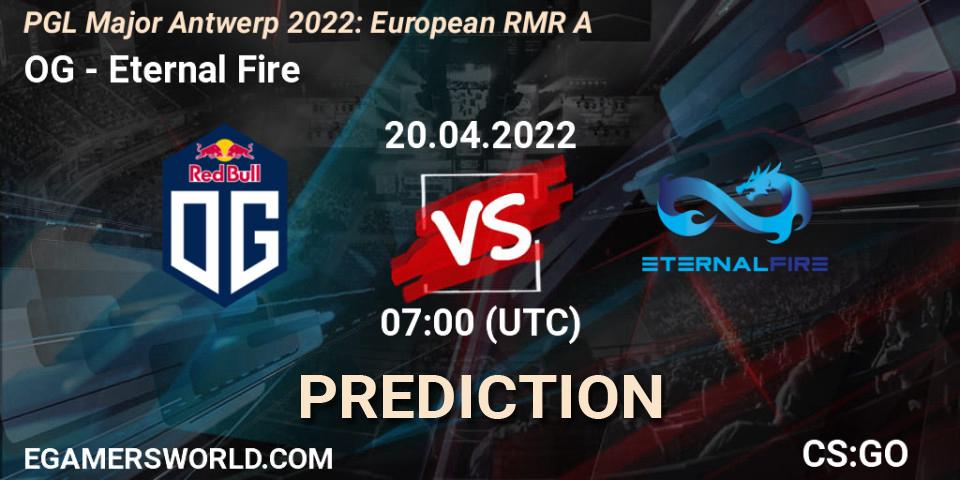 OG vs Eternal Fire: Match Prediction. 20.04.2022 at 07:00, Counter-Strike (CS2), PGL Major Antwerp 2022: European RMR A