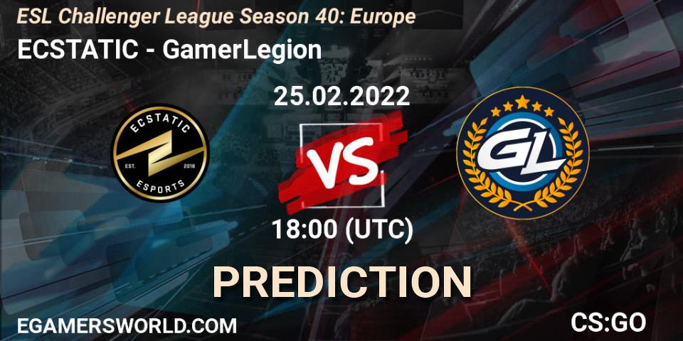 ECSTATIC vs GamerLegion: Match Prediction. 25.02.2022 at 18:00, Counter-Strike (CS2), ESL Challenger League Season 40: Europe
