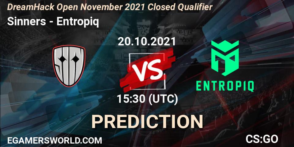 Sinners vs Entropiq: Match Prediction. 20.10.2021 at 15:30, Counter-Strike (CS2), DreamHack Open November 2021 Closed Qualifier
