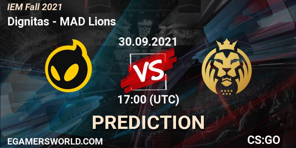 Dignitas vs MAD Lions: Match Prediction. 30.09.2021 at 17:10, Counter-Strike (CS2), IEM Fall 2021: Europe RMR