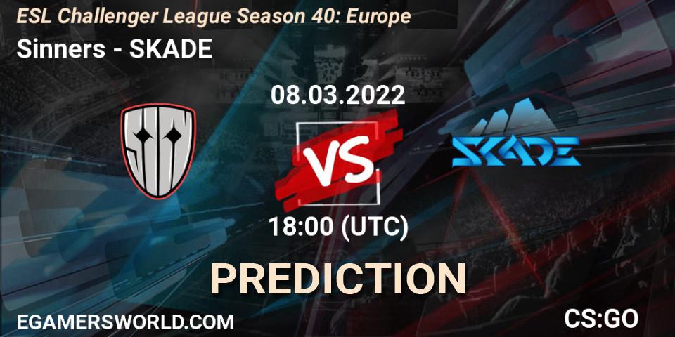 Sinners vs SKADE: Match Prediction. 08.03.2022 at 18:00, Counter-Strike (CS2), ESL Challenger League Season 40: Europe