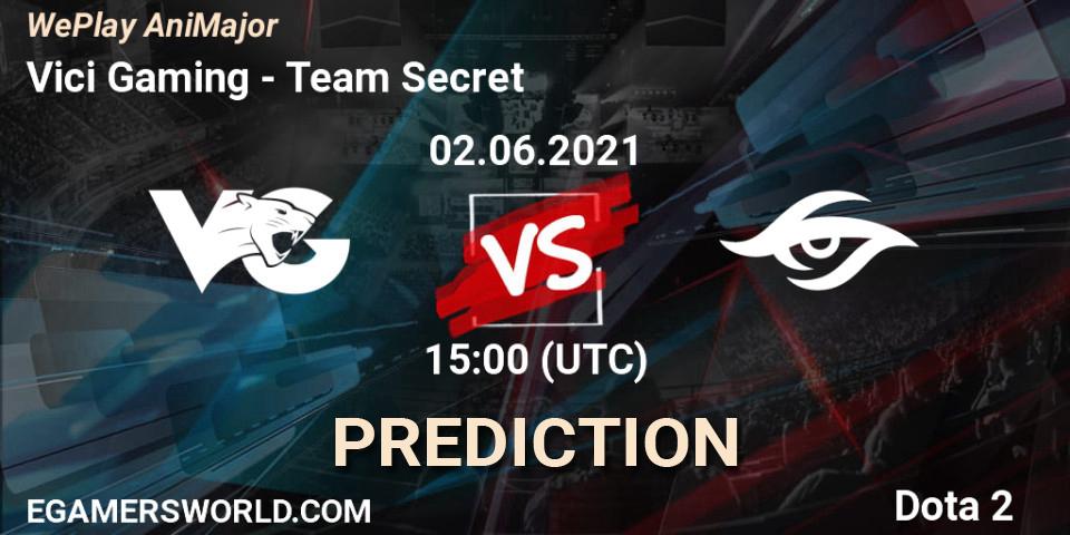 Vici Gaming vs Team Secret: Match Prediction. 02.06.21, Dota 2, WePlay AniMajor 2021