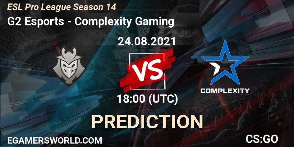 G2 Esports vs Complexity Gaming: Match Prediction. 24.08.2021 at 18:50, Counter-Strike (CS2), ESL Pro League Season 14
