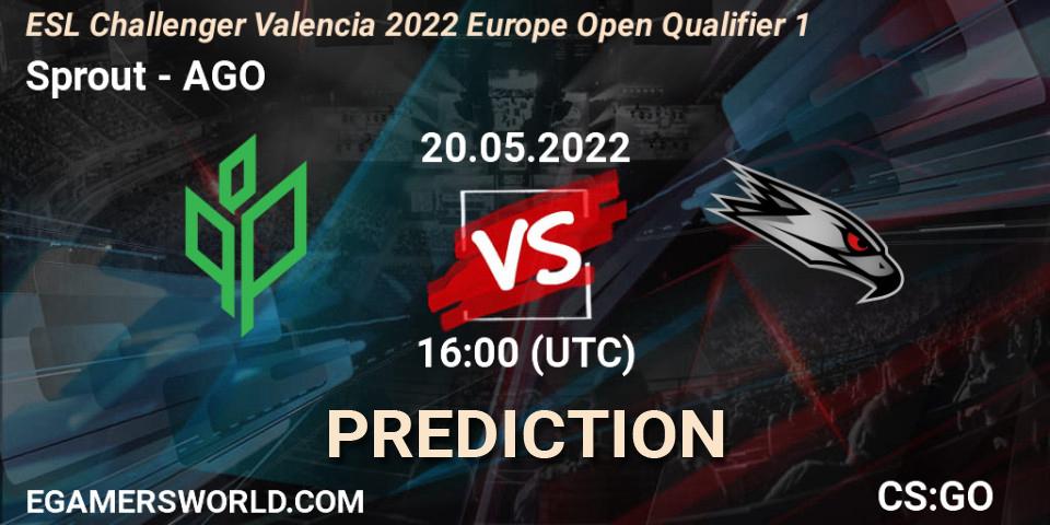 Sprout vs AGO: Match Prediction. 20.05.22, CS2 (CS:GO), ESL Challenger Valencia 2022 Europe Open Qualifier 1
