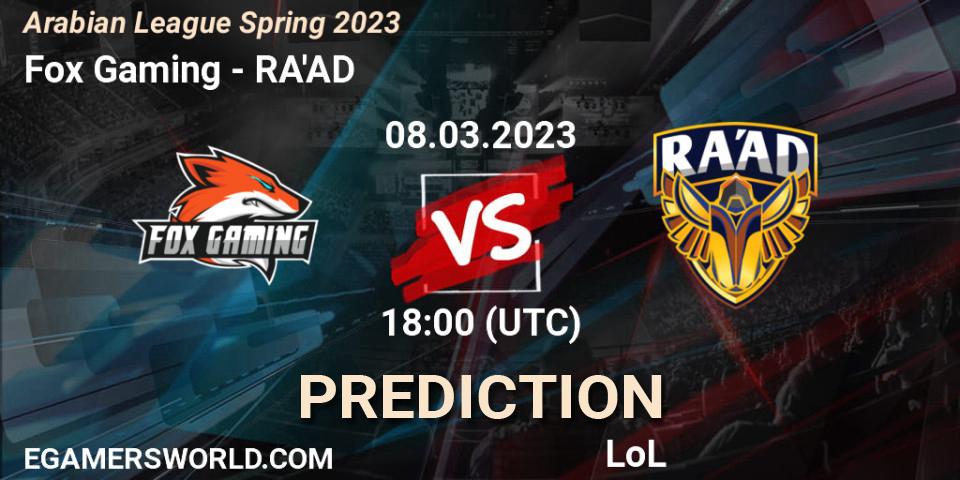 Fox Gaming vs RA'AD: Match Prediction. 15.02.23, LoL, Arabian League Spring 2023