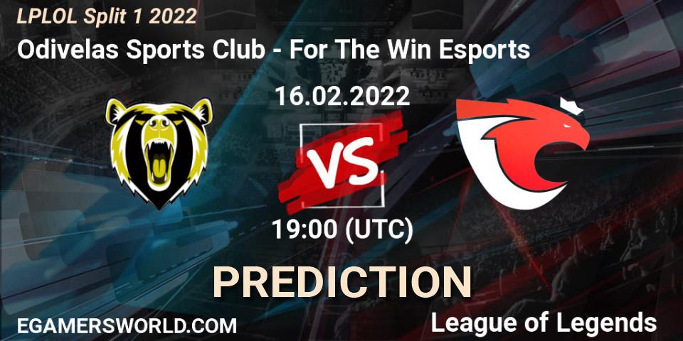 Odivelas Sports Club vs For The Win Esports: Match Prediction. 16.02.22, LoL, LPLOL Split 1 2022