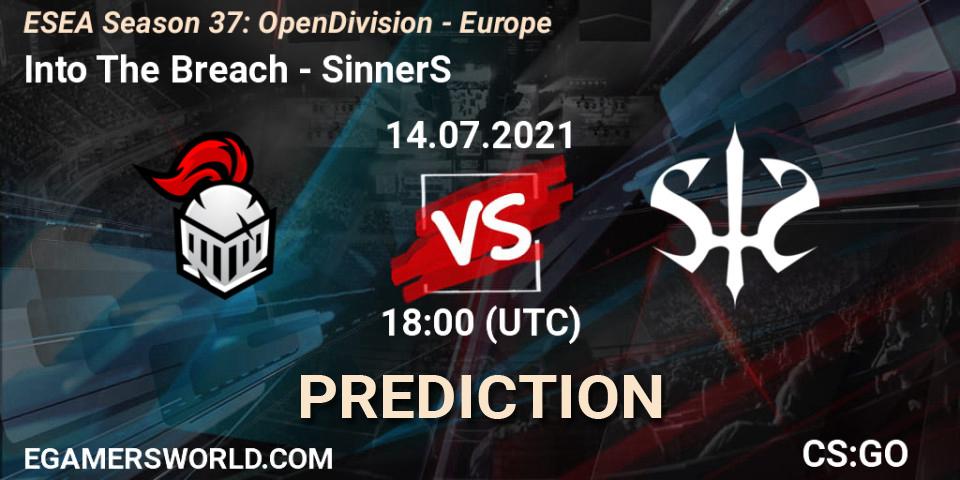 Into The Breach vs SinnerS: Match Prediction. 14.07.2021 at 18:00, Counter-Strike (CS2), ESEA Season 37: Open Division - Europe