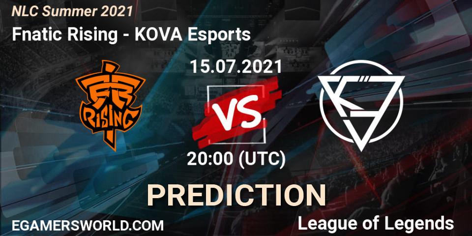 Fnatic Rising vs KOVA Esports: Match Prediction. 15.07.2021 at 20:00, LoL, NLC Summer 2021