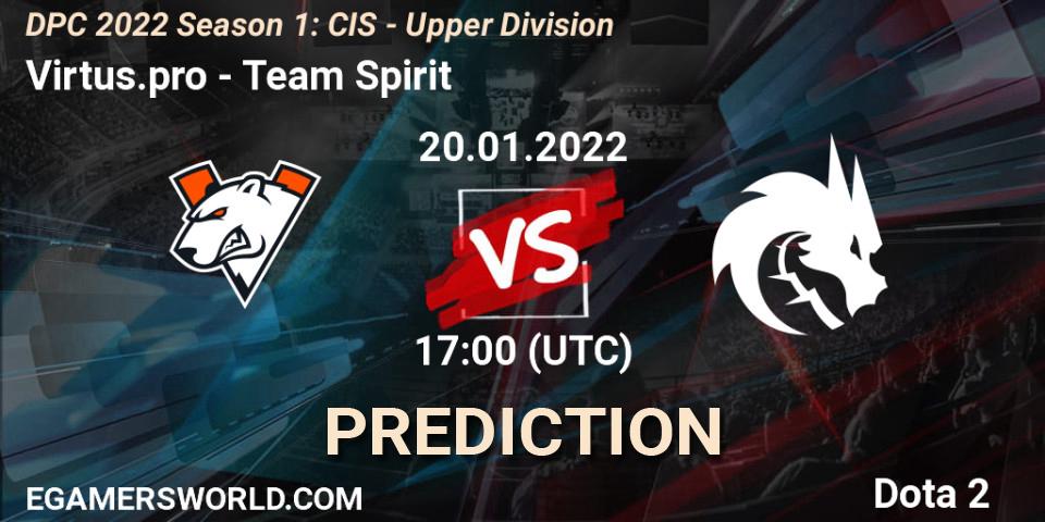 Virtus.pro vs Team Spirit: Match Prediction. 20.01.2022 at 18:10, Dota 2, DPC 2022 Season 1: CIS - Upper Division