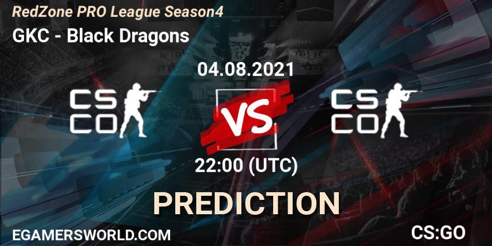 GKC vs Black Dragons: Match Prediction. 06.08.2021 at 20:00, Counter-Strike (CS2), RedZone PRO League Season 4