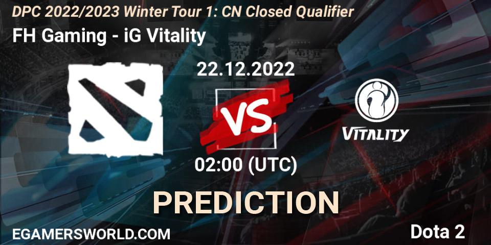 Supernova vs iG Vitality: Match Prediction. 22.12.22, Dota 2, DPC 2022/2023 Winter Tour 1: CN Closed Qualifier