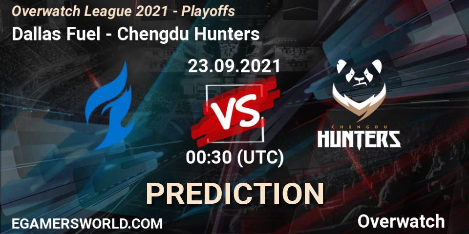 Dallas Fuel vs Chengdu Hunters: Match Prediction. 23.09.2021 at 02:30, Overwatch, Overwatch League 2021 - Playoffs