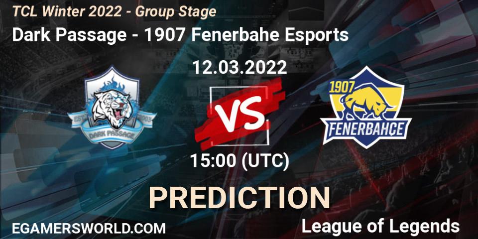 Dark Passage vs 1907 Fenerbahçe Esports: Match Prediction. 12.03.2022 at 15:00, LoL, TCL Winter 2022 - Group Stage