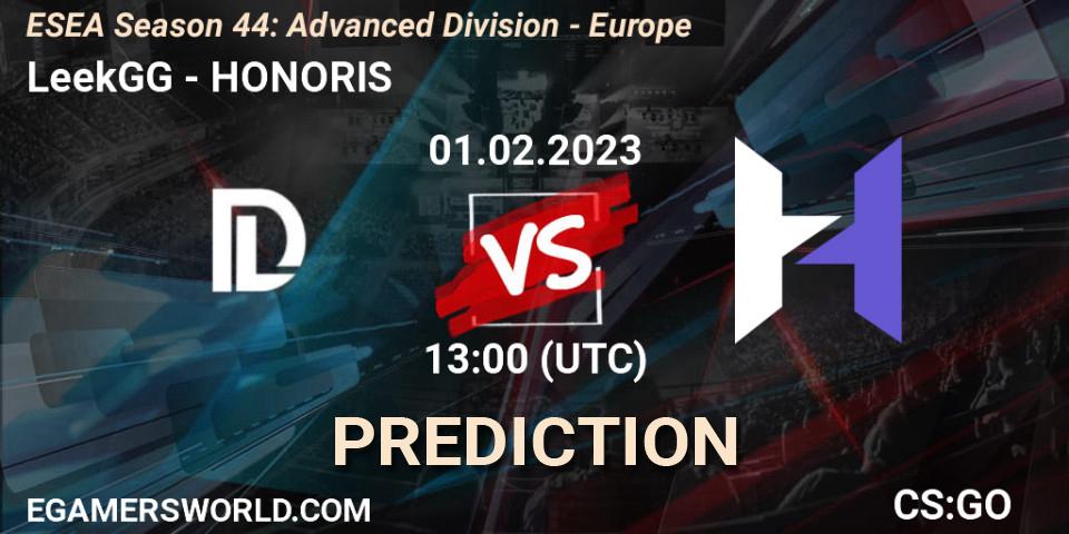 Scythe vs HONORIS: Match Prediction. 01.02.23, CS2 (CS:GO), ESEA Season 44: Advanced Division - Europe