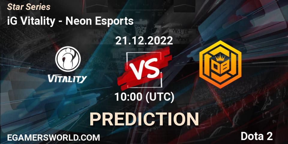 iG Vitality vs Neon Esports: Match Prediction. 21.12.2022 at 10:28, Dota 2, Star Series