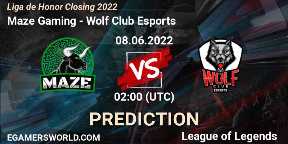 Maze Gaming vs Wolf Club Esports: Match Prediction. 08.06.2022 at 02:00, LoL, Liga de Honor Closing 2022