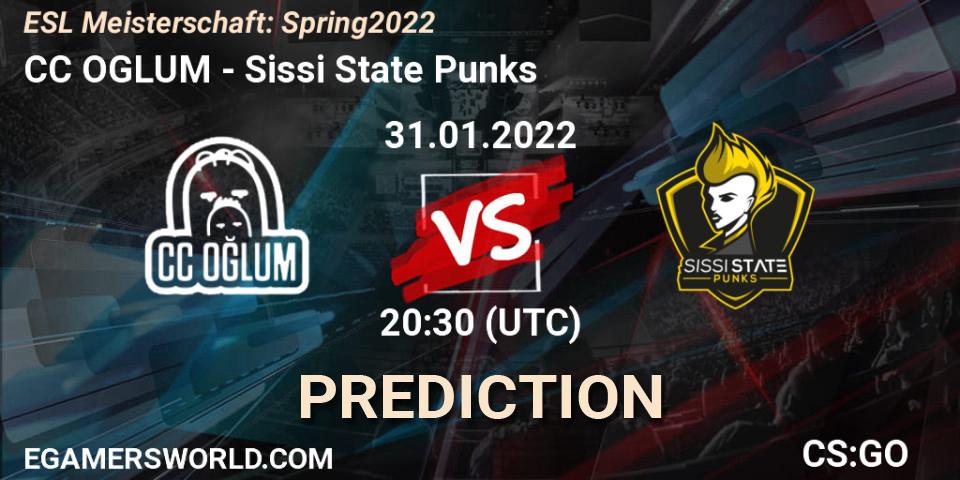 CC OGLUM vs Sissi State Punks: Match Prediction. 31.01.2022 at 20:30, Counter-Strike (CS2), ESL Meisterschaft: Spring 2022