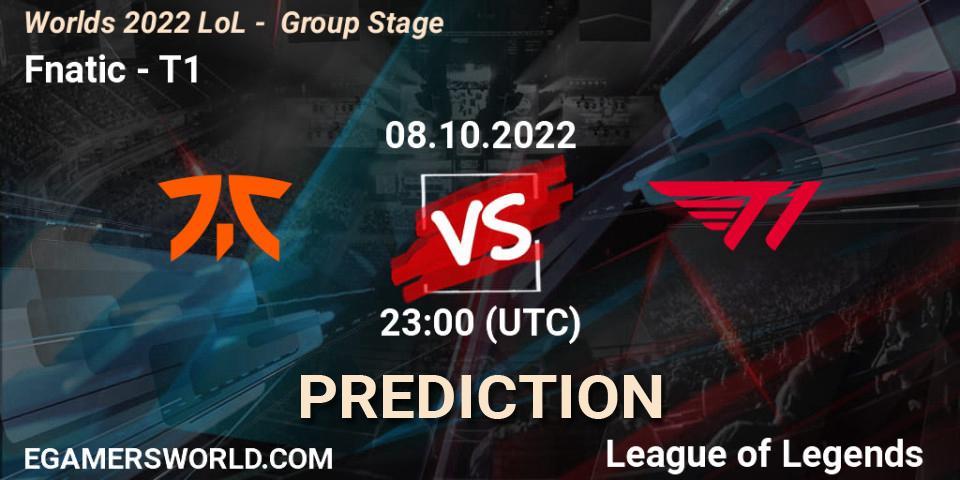 Fnatic vs T1: Match Prediction. 08.10.22, LoL, Worlds 2022 LoL - Group Stage