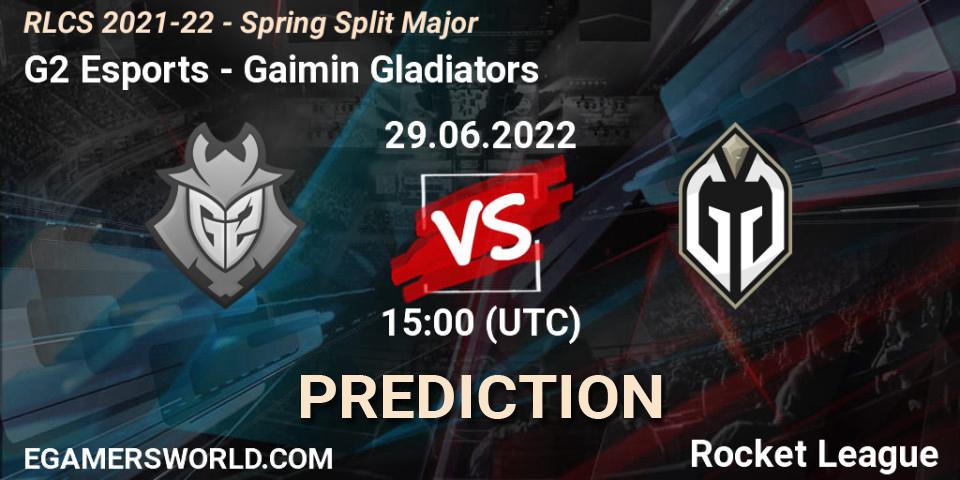 G2 Esports vs Gaimin Gladiators: Match Prediction. 29.06.2022 at 15:00, Rocket League, RLCS 2021-22 - Spring Split Major