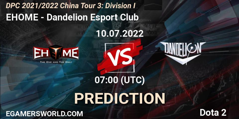 EHOME vs Dandelion Esport Club: Match Prediction. 10.07.2022 at 06:58, Dota 2, DPC 2021/2022 China Tour 3: Division I