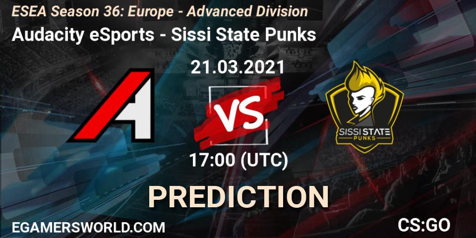 Audacity eSports vs Sissi State Punks: Match Prediction. 21.03.2021 at 17:00, Counter-Strike (CS2), ESEA Season 36: Europe - Advanced Division