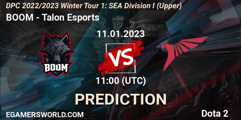 BOOM vs Talon Esports: Match Prediction. 11.01.23, Dota 2, DPC 2022/2023 Winter Tour 1: SEA Division I (Upper)