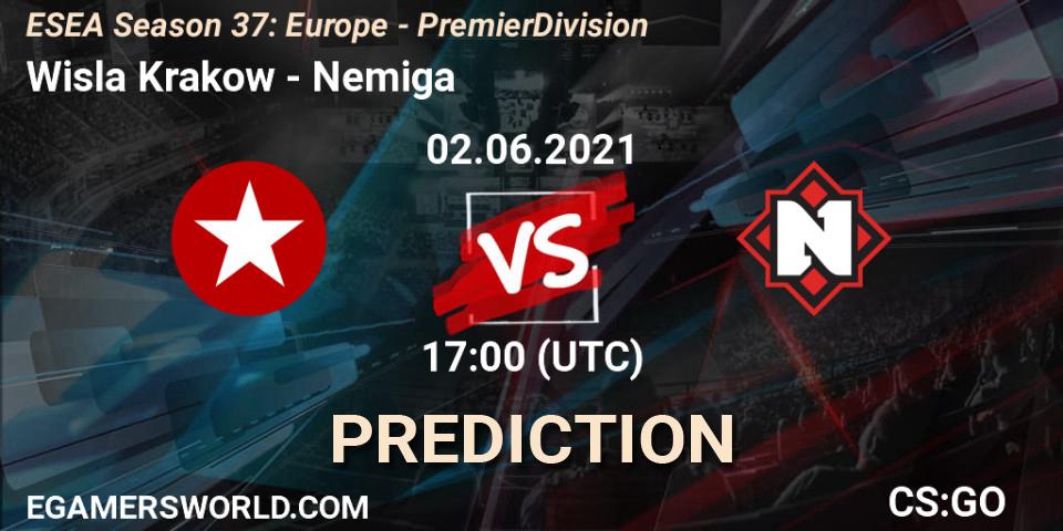 Wisla Krakow vs Nemiga: Match Prediction. 02.06.2021 at 17:00, Counter-Strike (CS2), ESEA Season 37: Europe - Premier Division