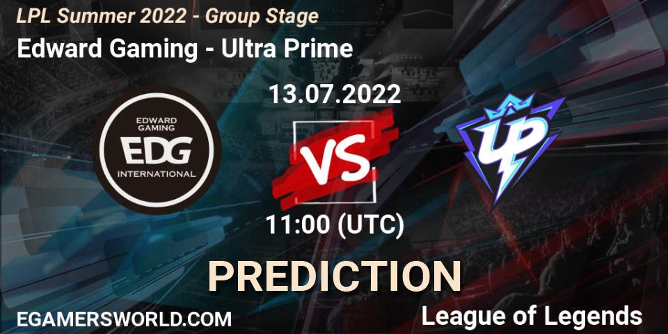 Edward Gaming vs Ultra Prime: Match Prediction. 13.07.2022 at 11:45, LoL, LPL Summer 2022 - Group Stage