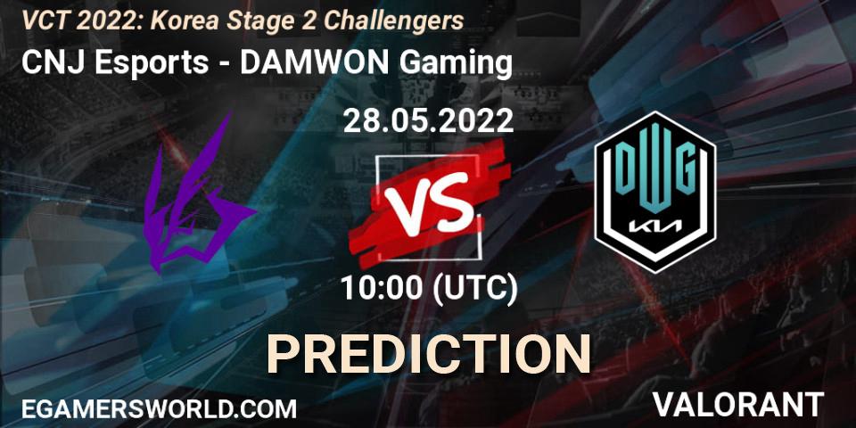 CNJ Esports vs DAMWON Gaming: Match Prediction. 28.05.2022 at 10:00, VALORANT, VCT 2022: Korea Stage 2 Challengers