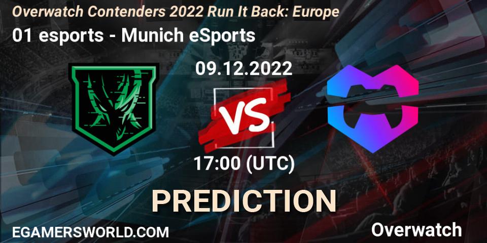 01 esports vs Munich eSports: Match Prediction. 09.12.22, Overwatch, Overwatch Contenders 2022 Run It Back: Europe