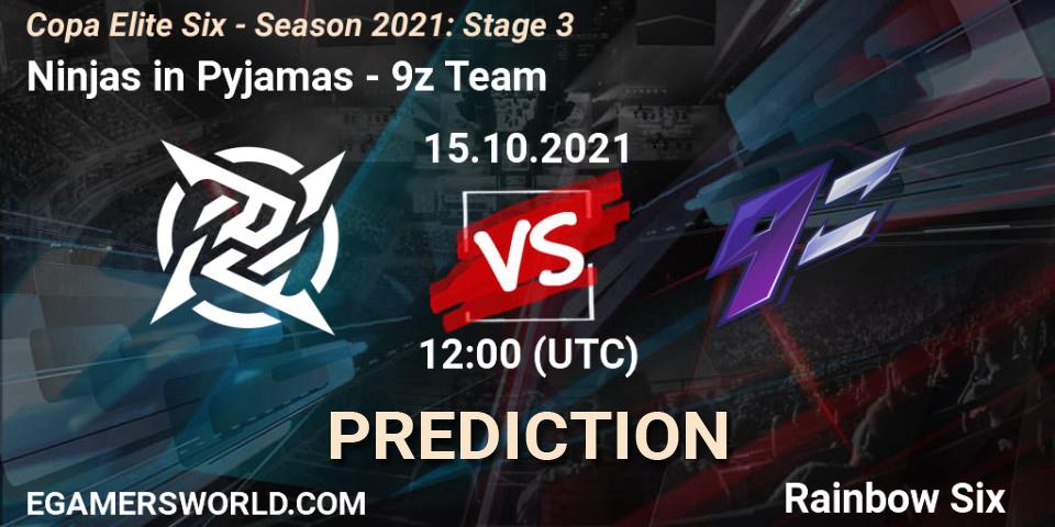 Ninjas in Pyjamas vs 9z Team: Match Prediction. 14.10.2021 at 17:00, Rainbow Six, Copa Elite Six - Season 2021: Stage 3